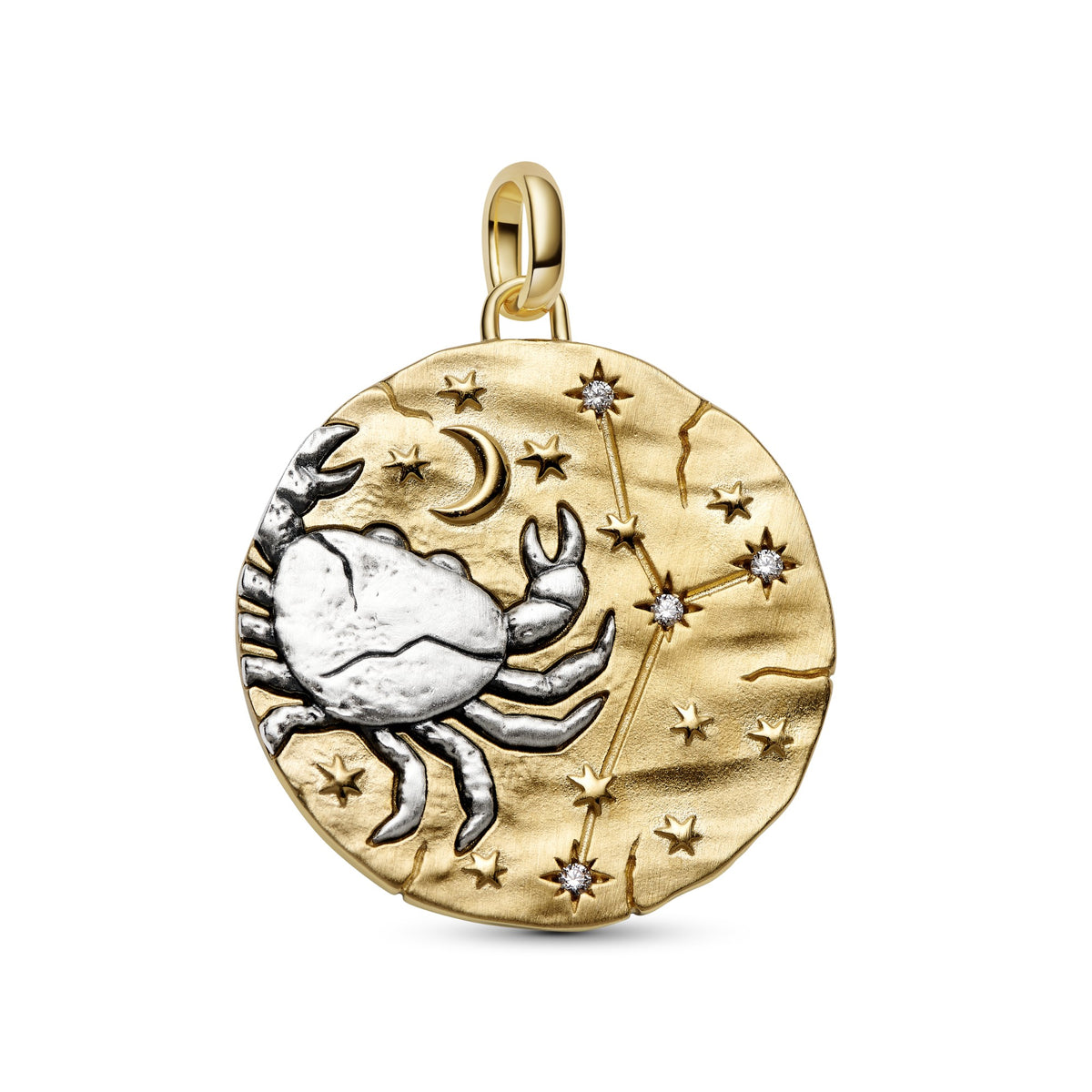 Pandora Kreeft Dierenriem Oversized Medaillonbedel bicolor zilver en goudverguld