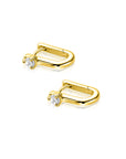 ZINZI gold plated zilveren oorringen U-vorm met witte zirkonia 14mm ZIO2733Y - PansiteNederland.nl