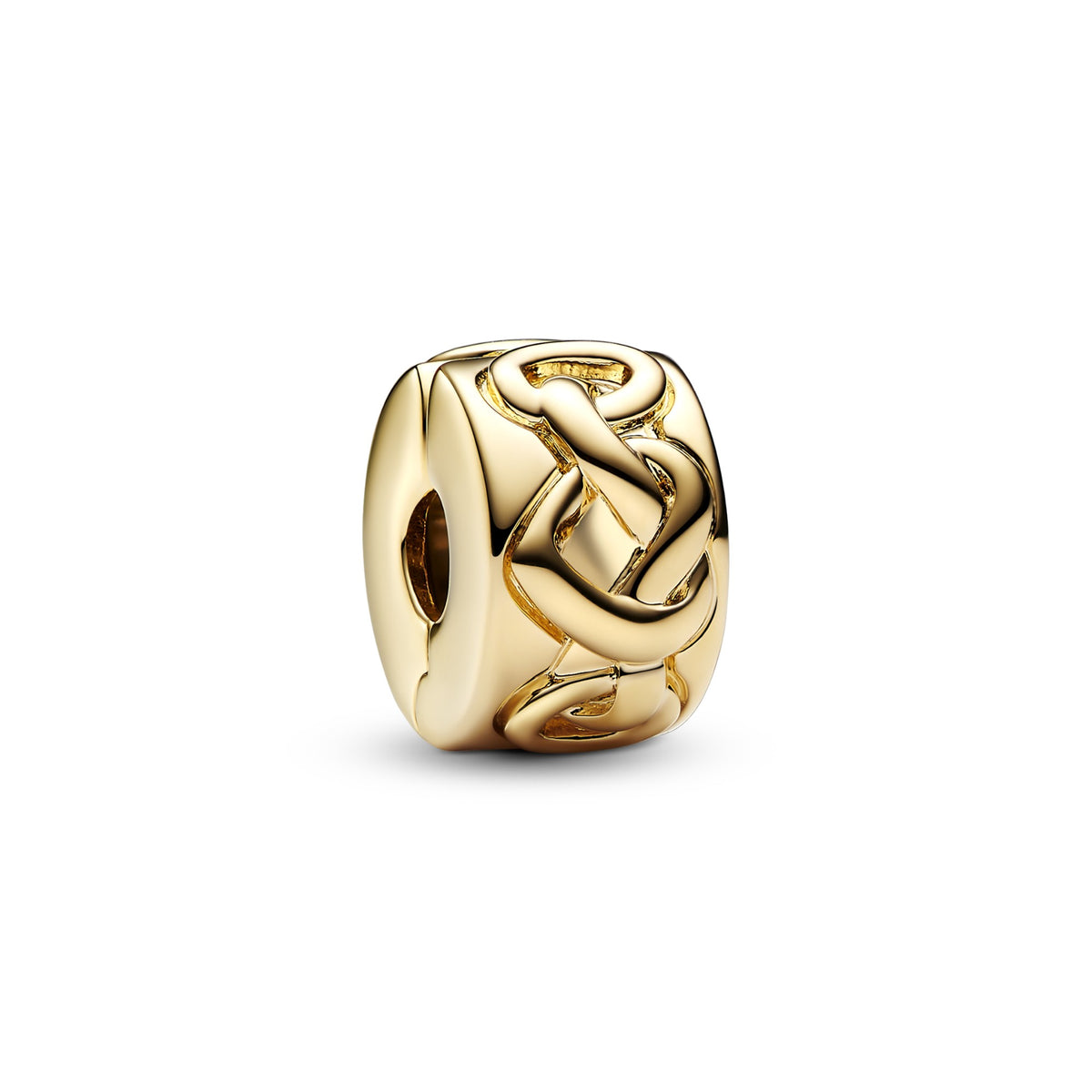 Pandora Knotted Hearts Clip Bedel goudverguld