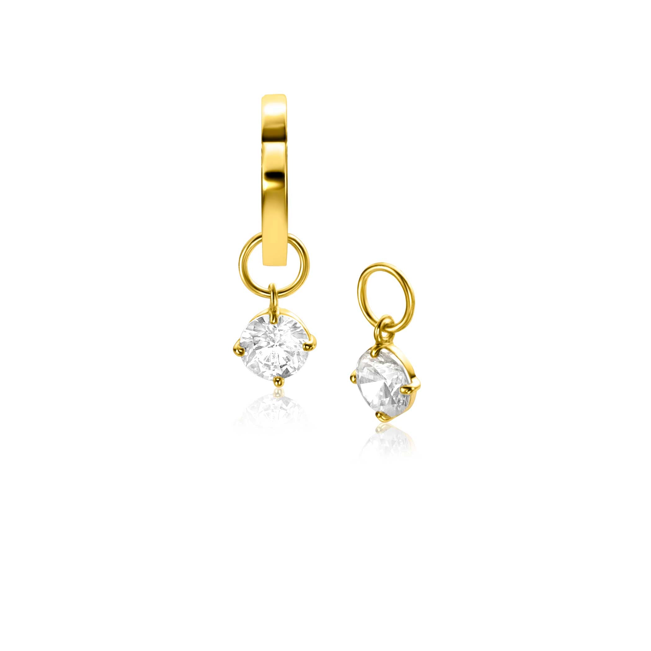ZINZI 14K Gouden Oorbedels met Witte Zirkonia ZGCH423