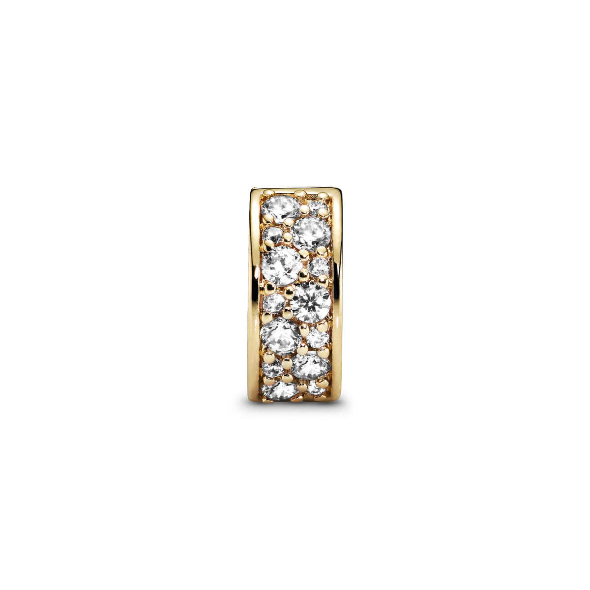 Pandora Clear pavé clipbedel goudverguld 768658C01