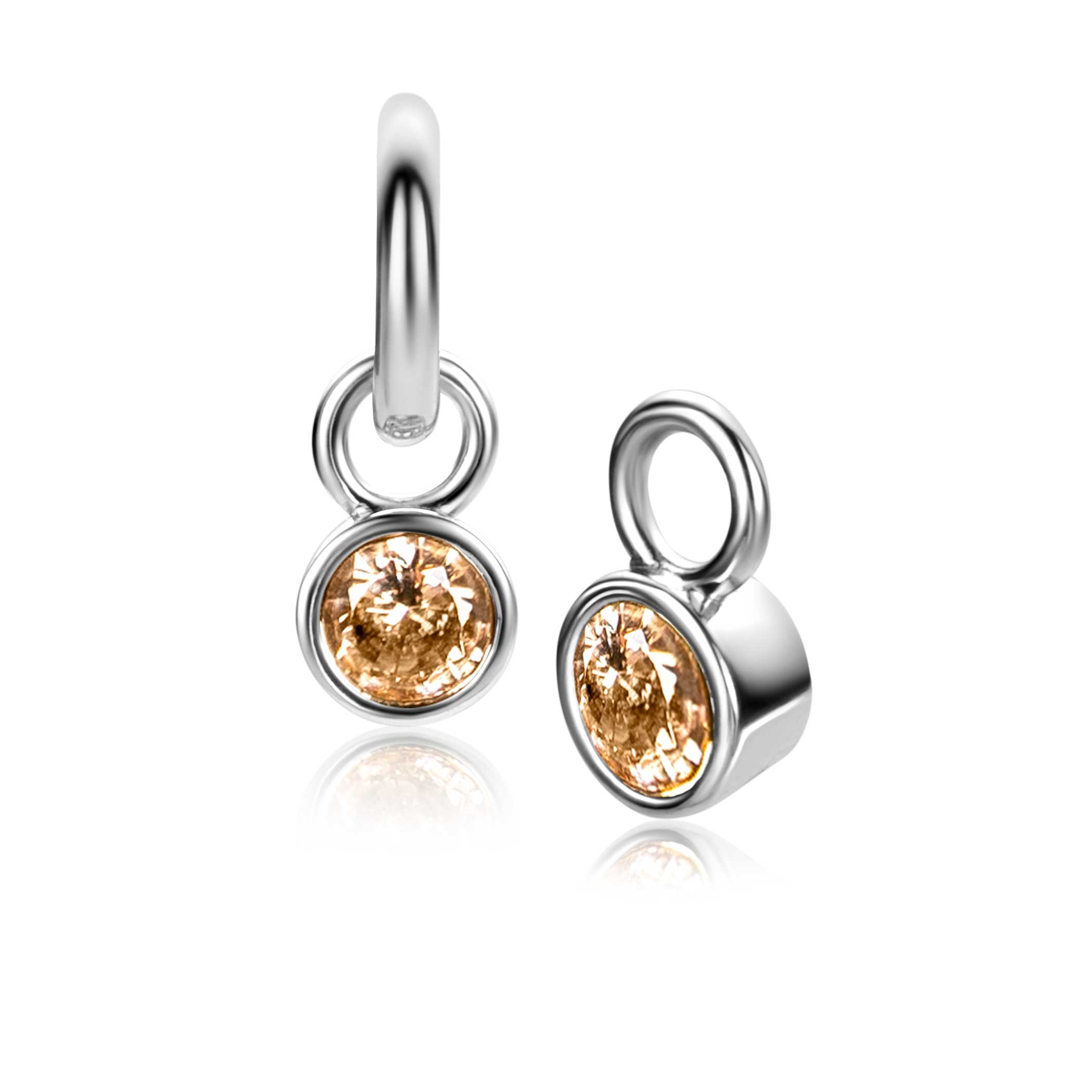 ZINZI NOVEMBER oorbedels zilver met geboortesteen geel citrien zirconia (excl. oorbellen)