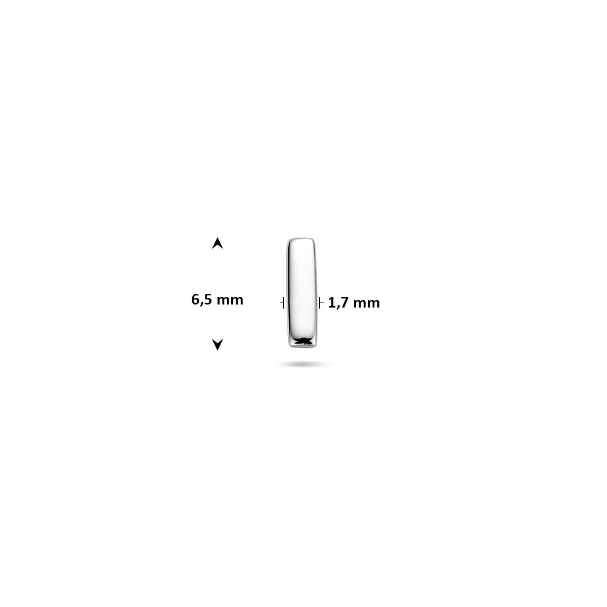 Fantasy Collection Flat back piercing balk 6,5 mm zilver