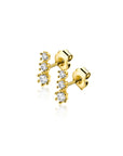 ZINZI Gold 14 krt gouden oorstekers bezet met een rij aan witte zirkonia's 6,5mm ZGO543