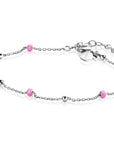 ZINZI zilveren fantasie armband met 5 roze donuts en glanzende bolletjes 17-19,5cm ZIA2510 - PansiteNederland.nl