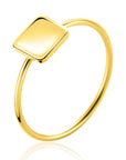 ZINZI Gold 14 karaat gouden ring met glanzend vierkant plaatje ZGR485 - PansiteNederland.nl