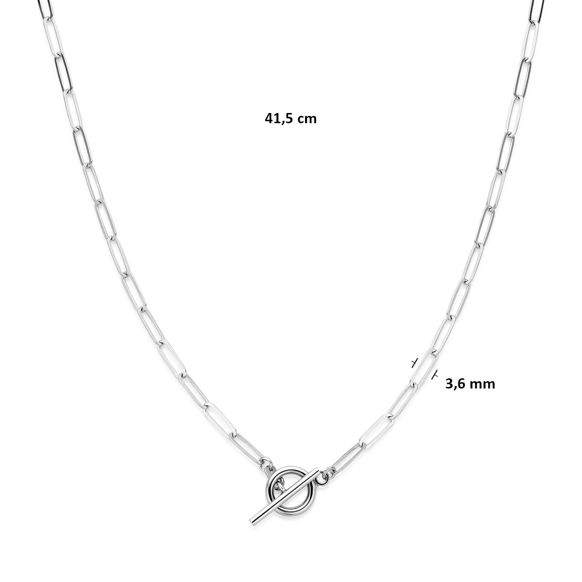 Fantasy Collection Collier kapittelslot 3,6 mm 41,5 cm zilver gerhodineerd