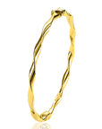 ZINZI gold plated bangle armband met gedraaide buis 4mm ZIA2756G