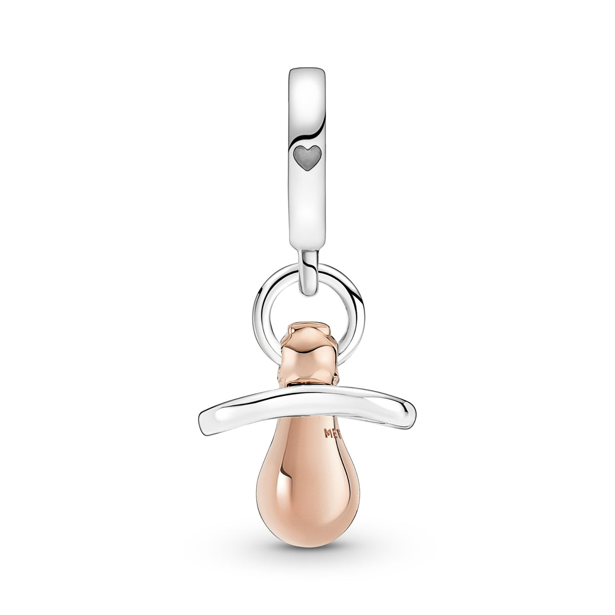 Pandora Hangende Bedel Fopspeen bicolor zilver en roségoudverguld 781490C01