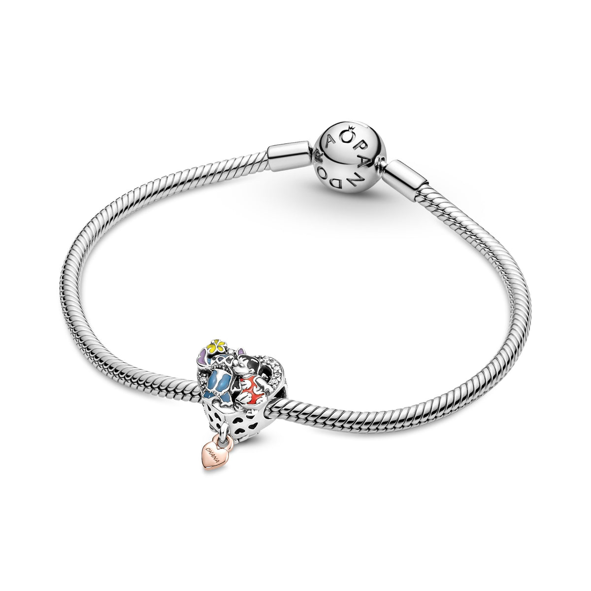 Pandora Disney Lilo & Stitch Ohana Bedel bicolor zilver en roségoudverguld 781682C01