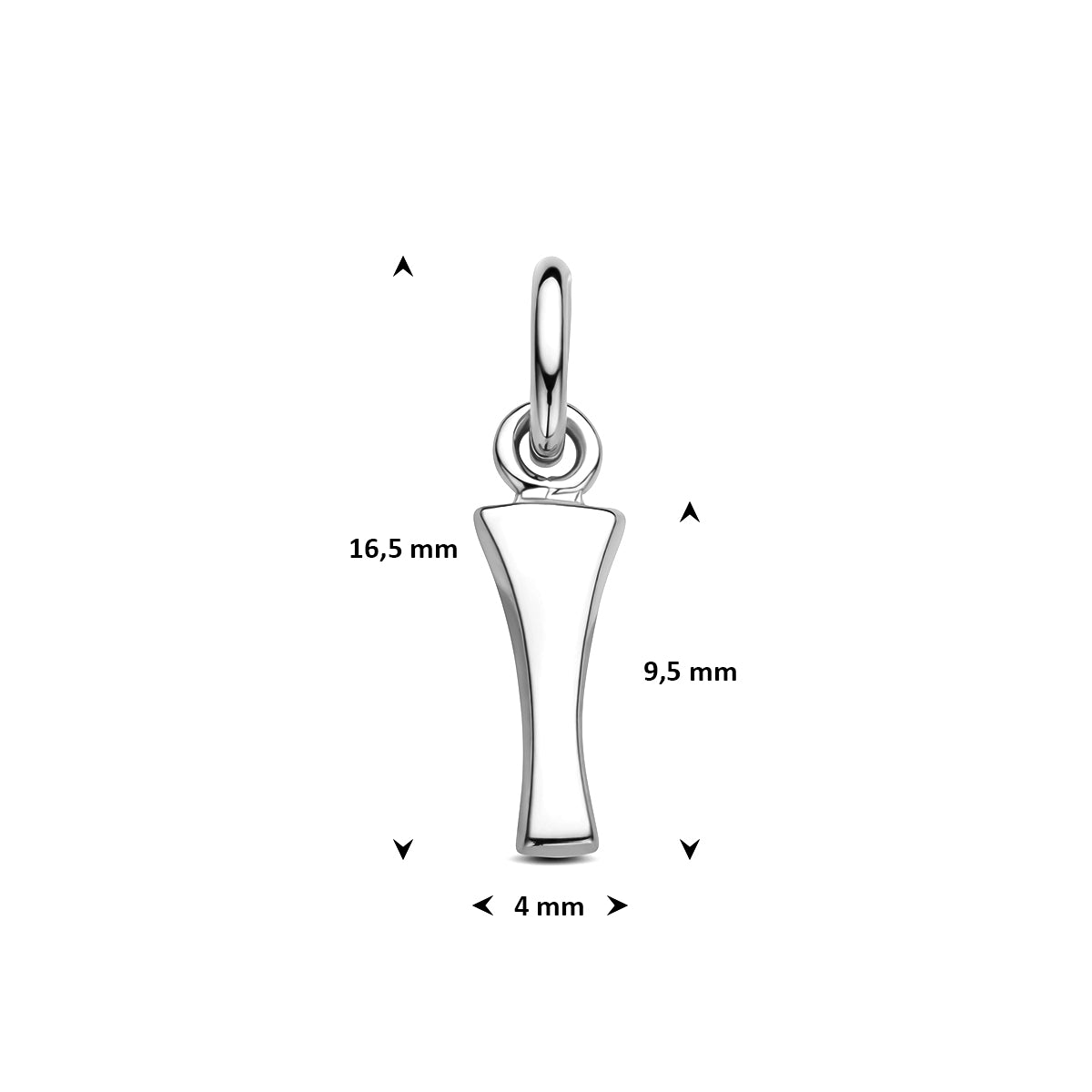 Hanger letter I 12,5 mm zilver #Letter_I