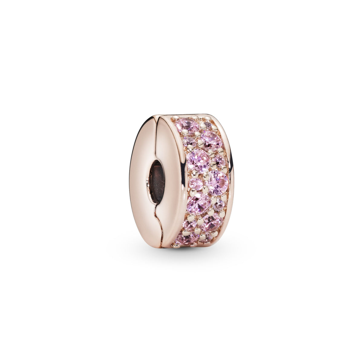 Pandora Roze Pavé Clipbedel roségoudverguld