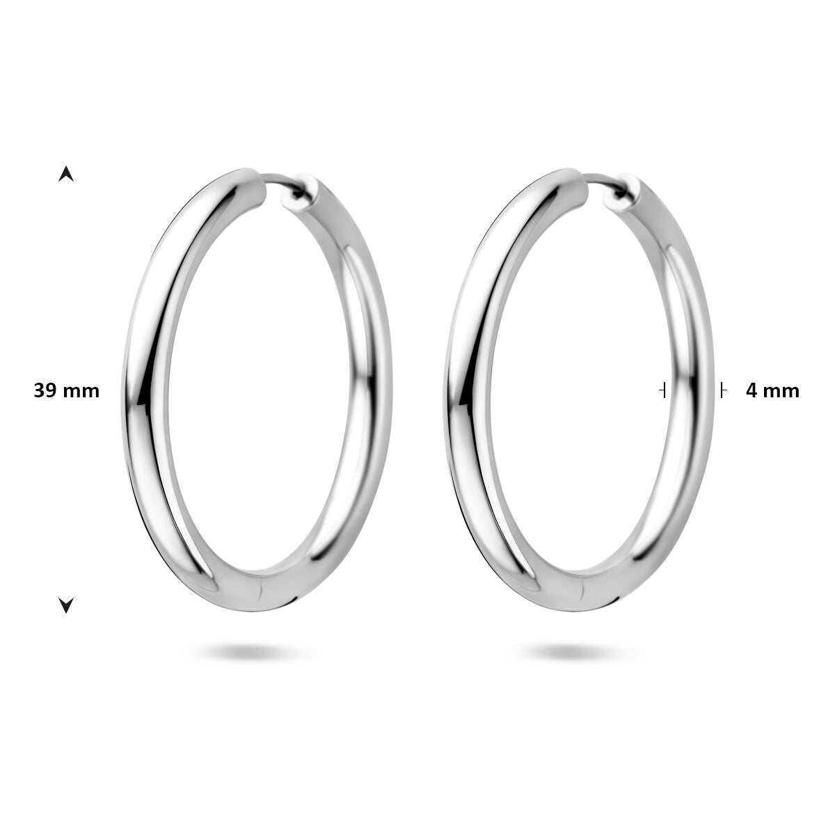 Fantasy Collection Oorbellen 39 mm zilver