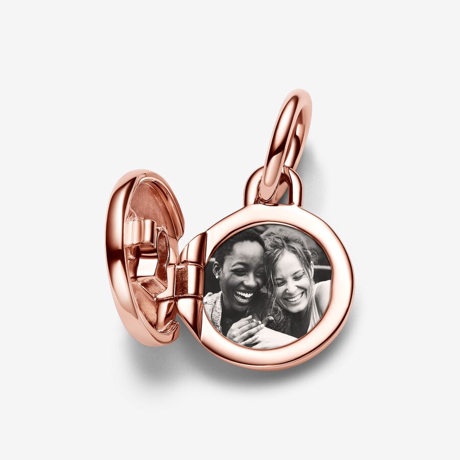 Pandora Te openen & graveerbare liefdesmedaillon hangende bedel roségoudverguld medallion - 783066C01