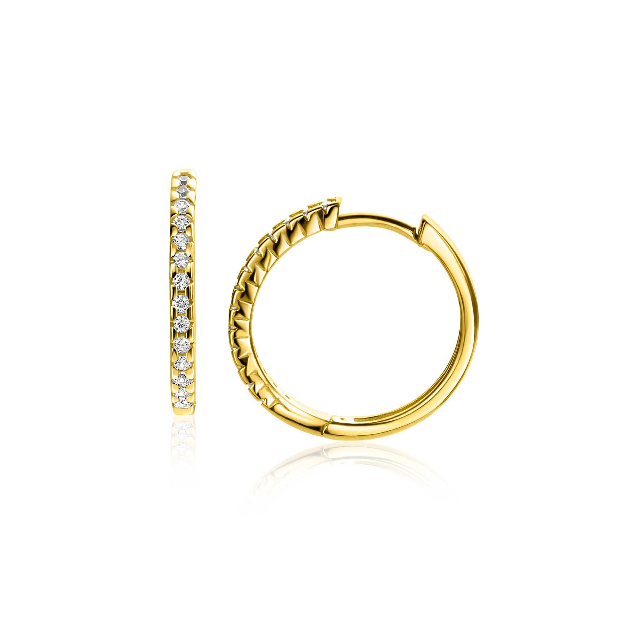 ZINZI 14K Gouden Oorbellen met Witte Zirkonia ZGO506