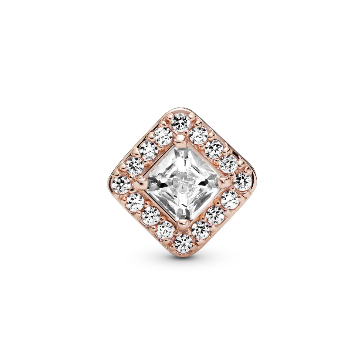 Pandora Vierkante Sprankelende Bedel Rosé roségoudverguld 786206CZ