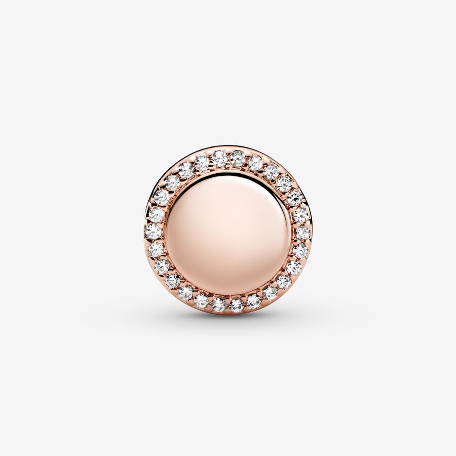 Pandora Graveerbare Sprankelende Button Bedel roségoudverguld - 788747C01