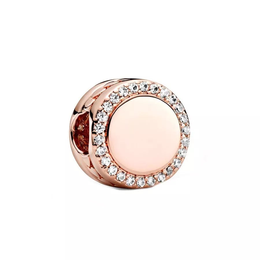 Pandora Graveerbare Sprankelende Button Bedel roségoudverguld - 788747C01
