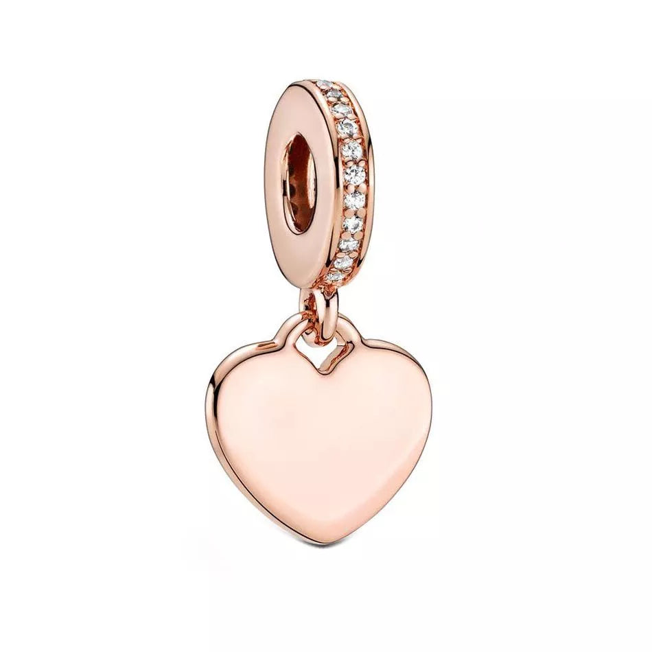Pandora Graveerbare hartvormige hangende bedel roségoudverguld - 788761C01