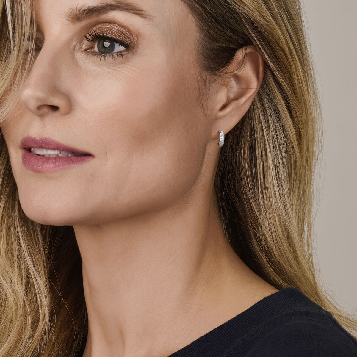 Zilveren gerhodineerde stekeroorringen 14 mm - 1341739