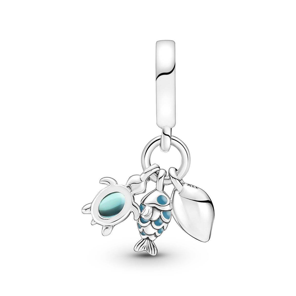 Pandora Drievoudig Hangende Bedel Vis, Zeeschildpad & Schelp zilver 791697C01