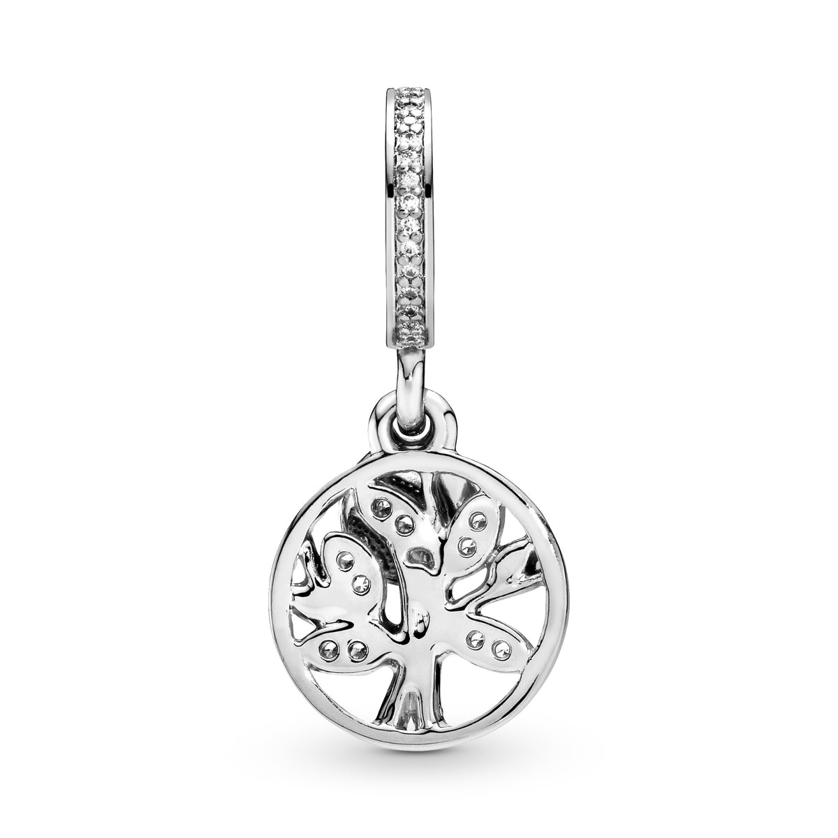 Pandora Sparkling Family Tree Hangende Bedel zilver en 14 karaat goud 791728CZ