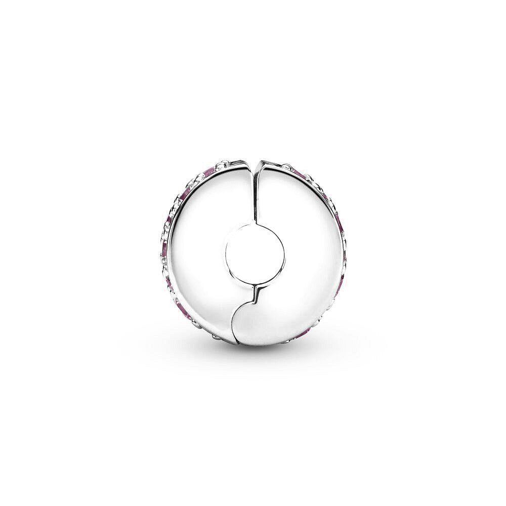 Pandora Pink Pavé Clip Charm zilver - 791817PCZ