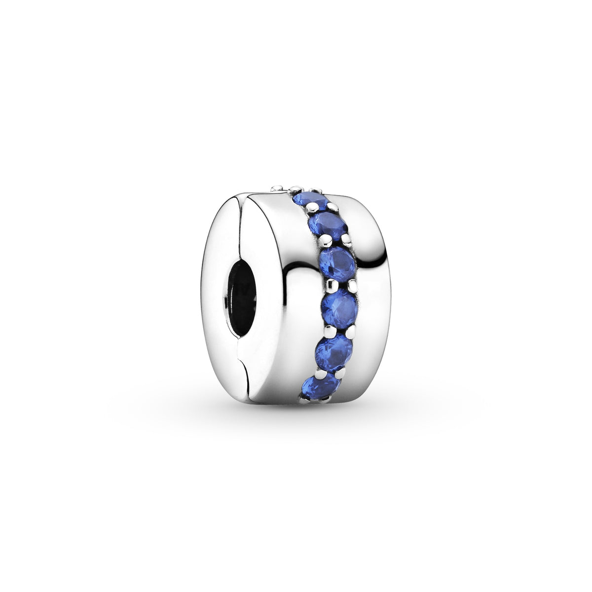 Pandora Blauwe Sprankelende Clipbedel zilver