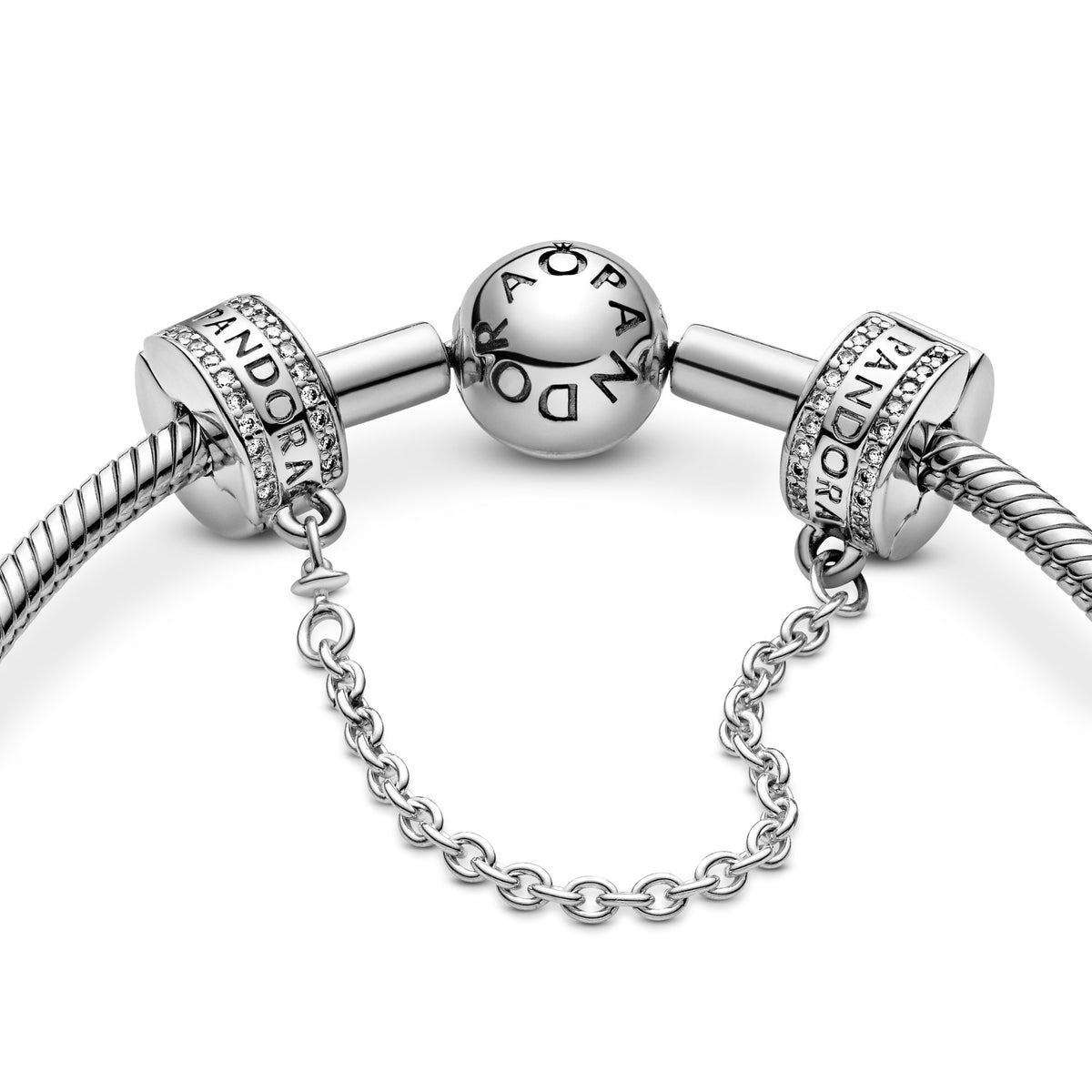 Pandora Logo Veiligheidsketting Clip zilver 792057CZ