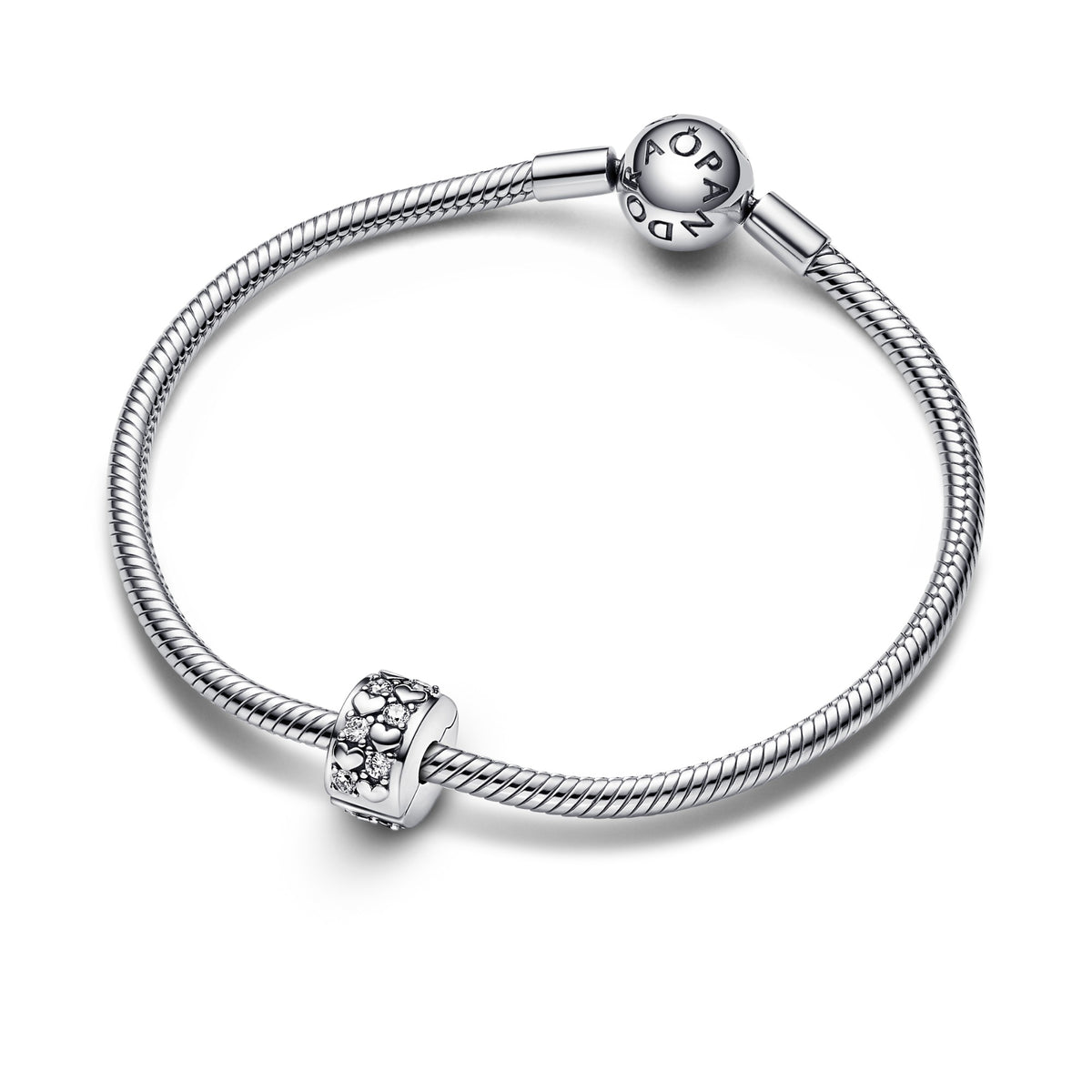 Pandora Infinite Hearts Sparkling Clipbedel zilver 792235C01