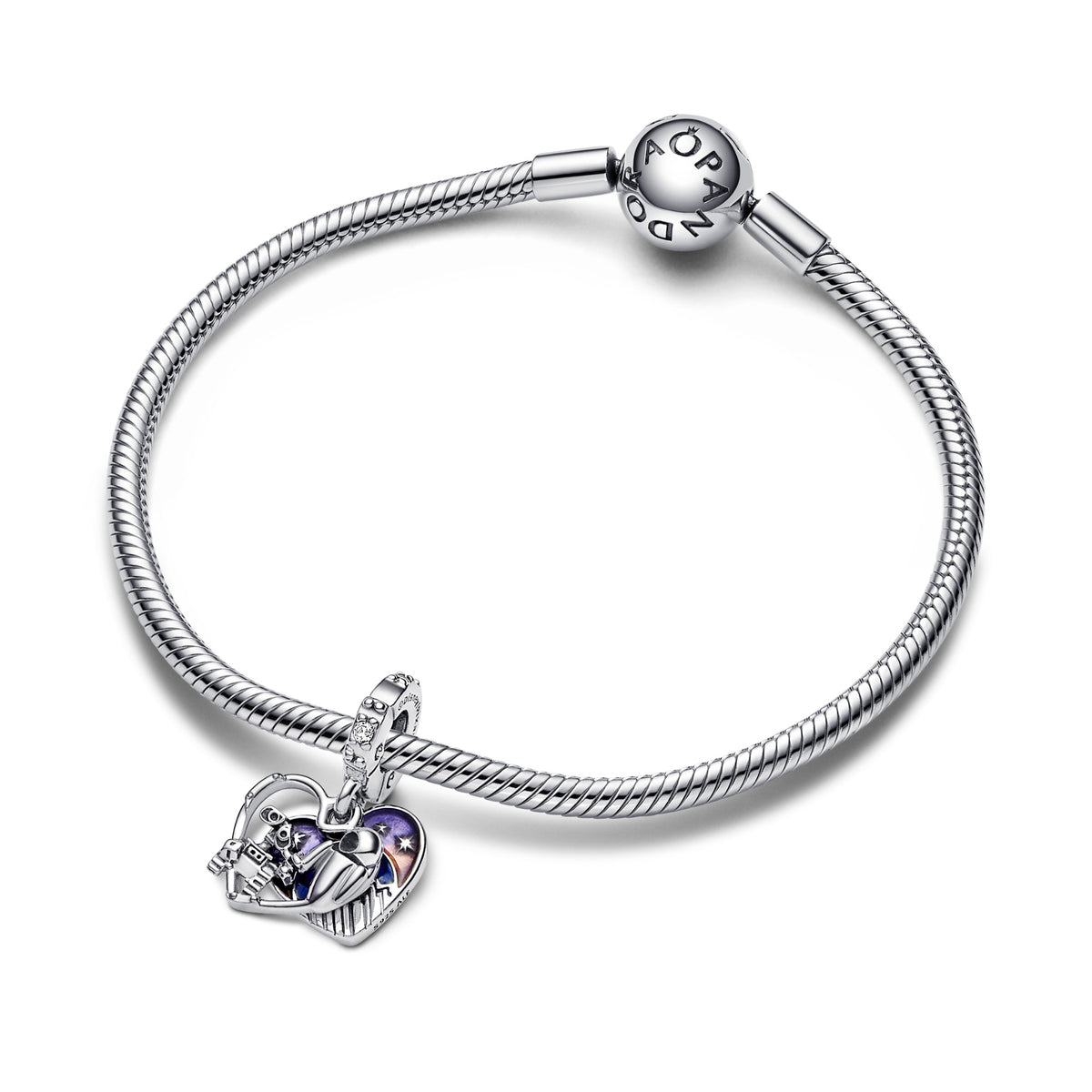 Pandora Disney Pixar Wall-E & Eve Glow-in-the-Dark Hangende Bedel zilver 792518C01