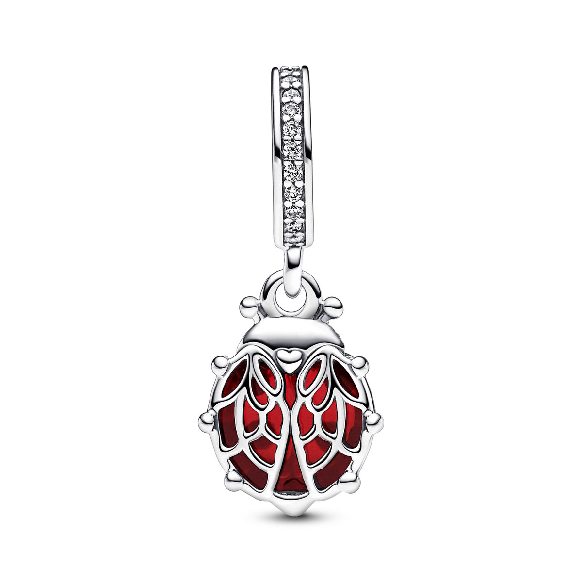 Pandora Rood Lieveheersbeestje Hangende Bedel zilver 792571C01