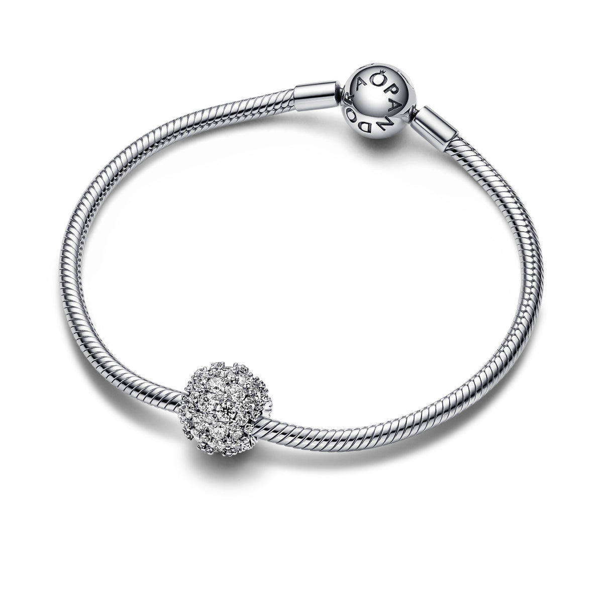 Pandora Sprankelende ronde pavébedel zilver 792630C01