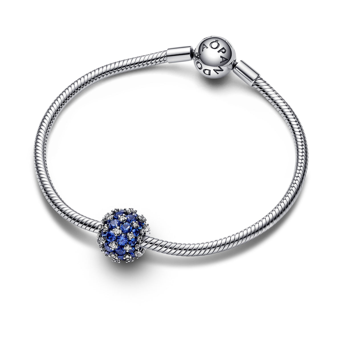 Pandora Sprankelende Ronde Blauwe Pavébedel zilver 792630C02