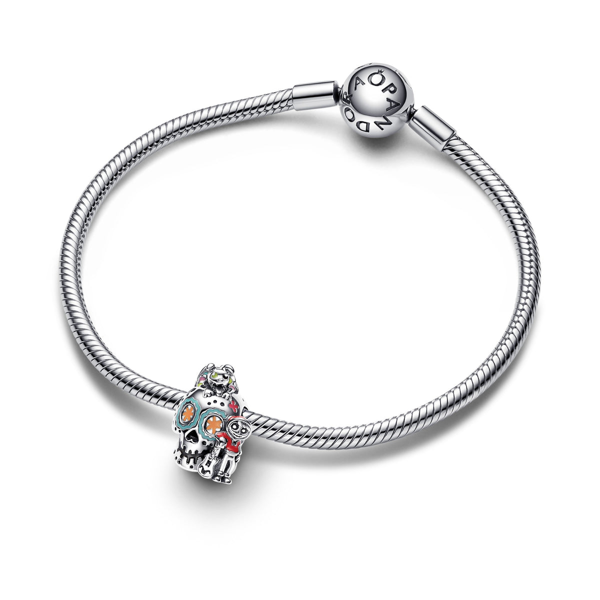 Pandora Disney Pixar Coco Miguel & Dante schedel Glow-in-the-dark Bedel zilver 792817C01
