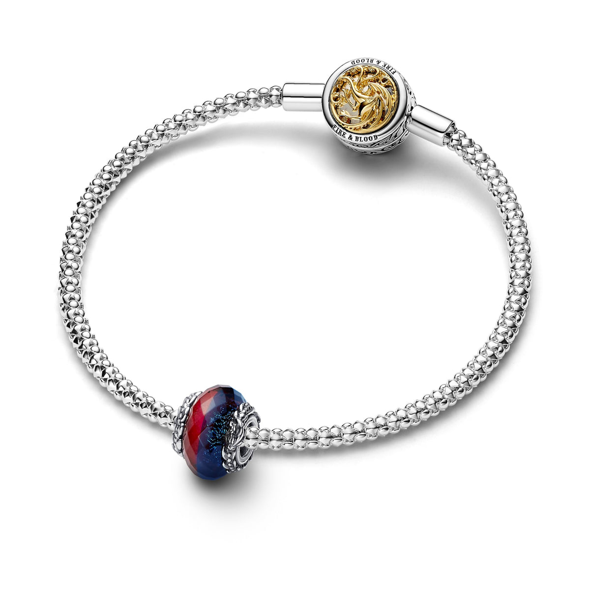 Pandora Spel van Thrones Ice & Fire Dragons Tweevoudige Muranoglazen Bedel zilver 792966C00