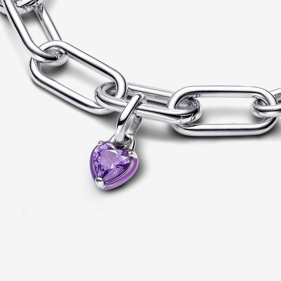Pandora ME Paarse Chakra Hart Mini Hangende Bedel zilver - 793042C04