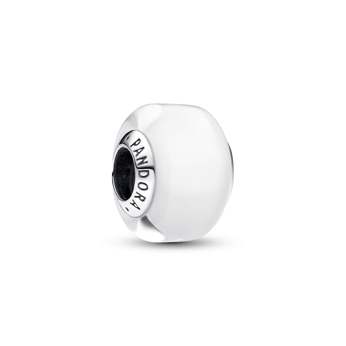Pandora Witte minibedel van muranoglas zilver