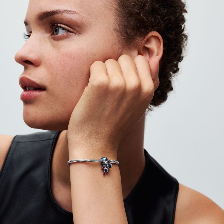 Pandora Marvel Captain America Sterling Zilver met Emaille en Zirkonia Bedel 793129C01 - PansiteNederland.nl