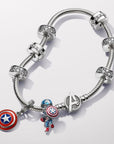 Pandora Marvel Captain America Sterling Zilver met Emaille en Zirkonia Bedel 793129C01 - PansiteNederland.nl