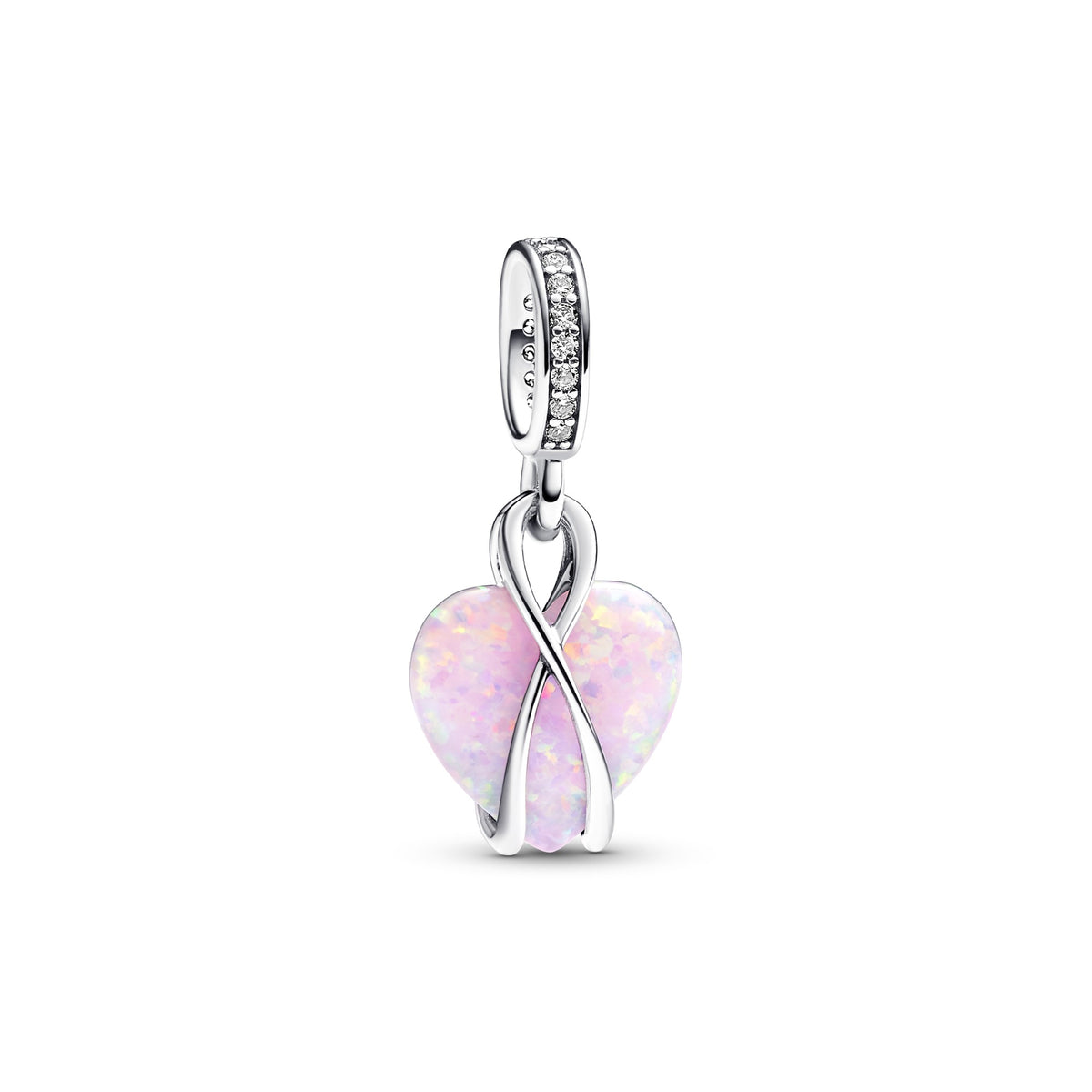 Pandora Mum Opalescent Hart Hangende Bedel zilver