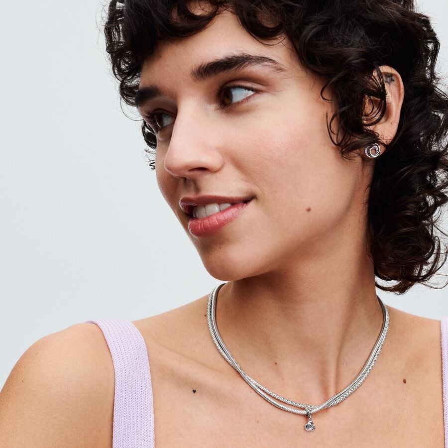 Pandora Roos in Bloei Hangende Bedel zilver - 793213C00