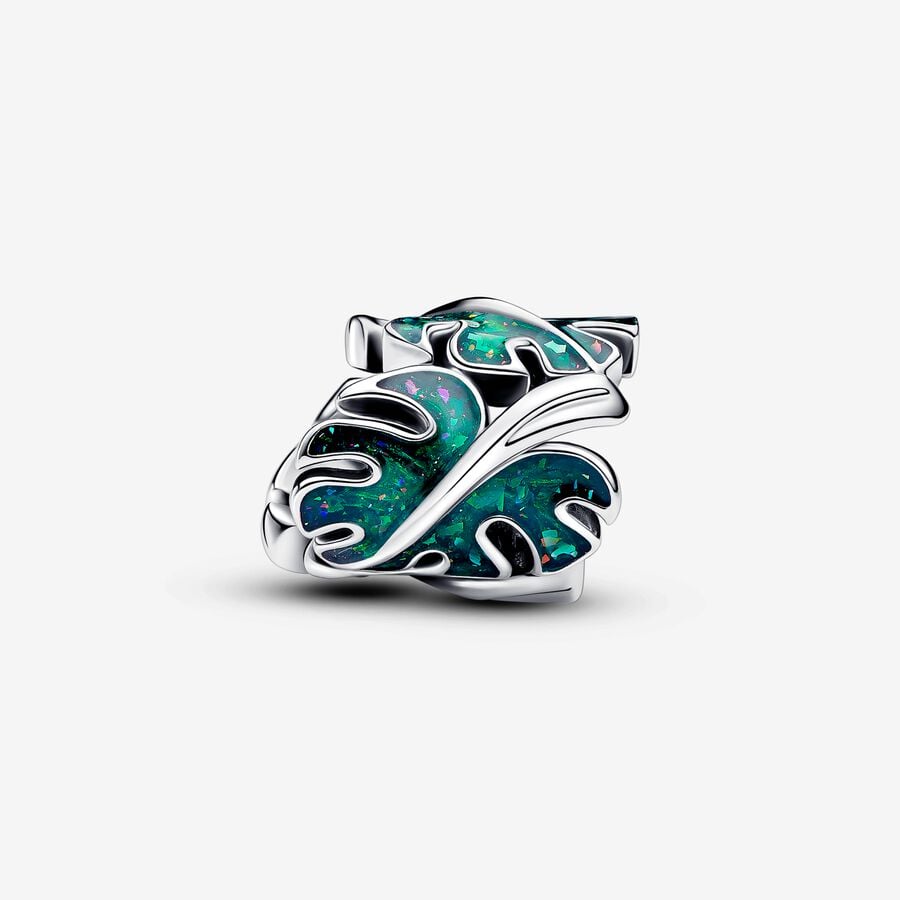 Pandora Groene Monstera Bladeren Bedel zilver - 793332C01