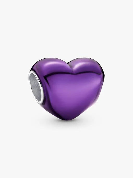Pandora Metallic Purple Heart Charm zilver - 793337C01