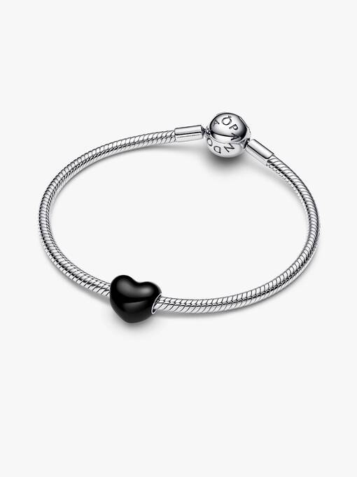 Pandora Metallic Hart Bedel zilver zwart - 793337C04