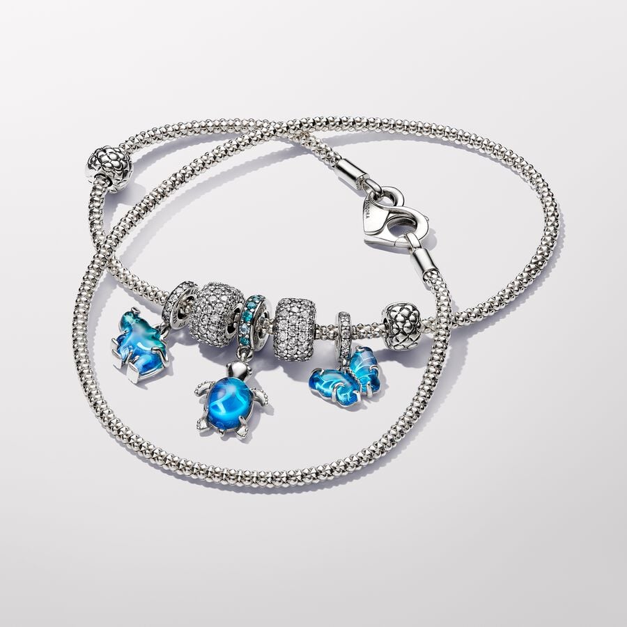 Pandora Blauwe Muranoglas Olifant Hangende Bedel zilver - 793339C01