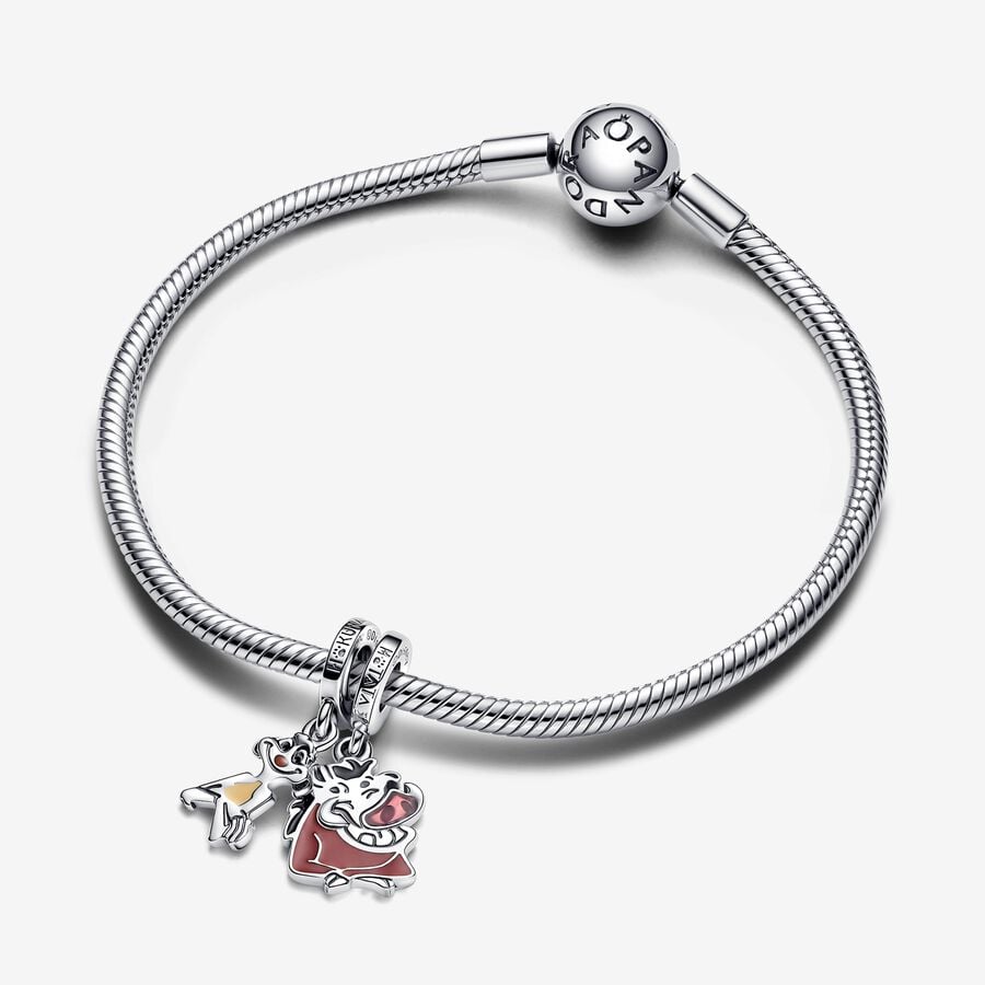 Pandora Disney The Lion King Simba, Pumbaa & Timon Deelbare Hangende Bedel zilver - 793357C01