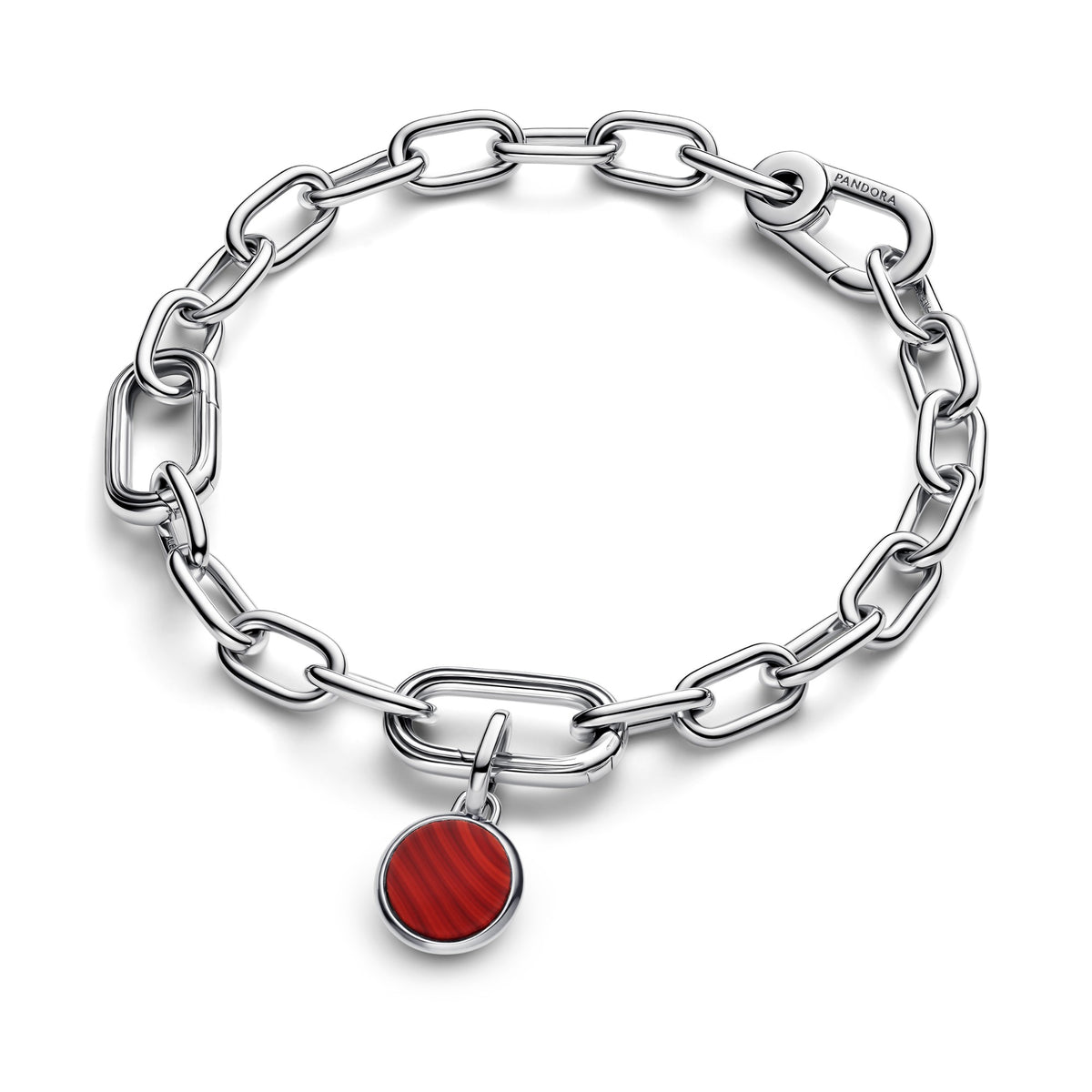 Pandora Rood Muranoglas Graveerbare Mini Medaillonbedel zilver 793389C01