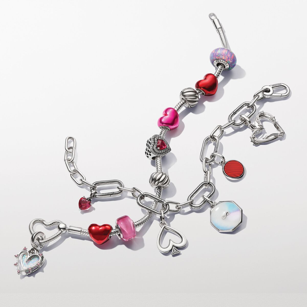 Pandora Vriendschap Opalescent Dubbele Hangende Bedel zilver - 793434C01