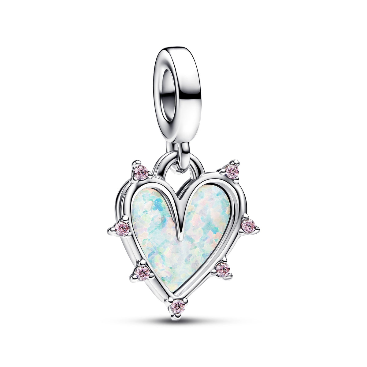 Pandora Vriendschap Opalescent Dubbele Hangende Bedel zilver